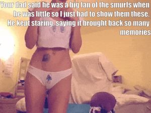 I'm sure my girlfriend's panties brought back more than memories for my dad