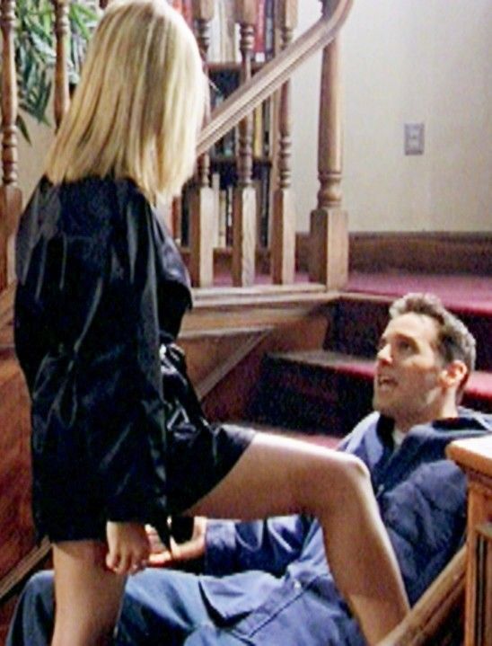 Sarah in sexy Black raincoat, long legs from Buffy pic 2