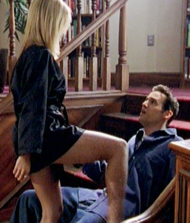 Sarah in sexy Black raincoat, long legs from Buffy pic 3