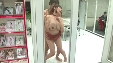 Kana Kusakabe fucked against the glass