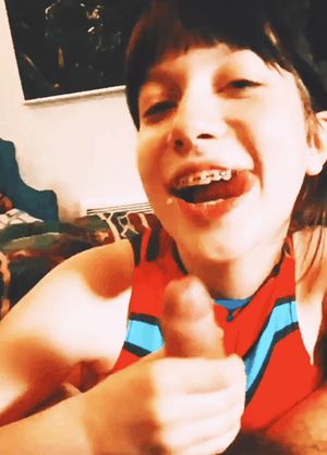 Teen In Braces Loves To Suck Cock