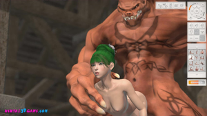 3d monster fucks green haired hentai geisha