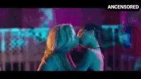 Bikini babes making out at pool