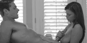 Stroking my hot cum out onto your gorgeous breasts