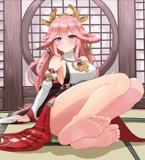 Yae showing off her soles