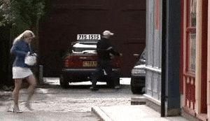 Corrie Leanne very short white dress walk part 3