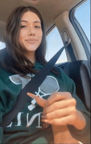 shemale jerking off in car