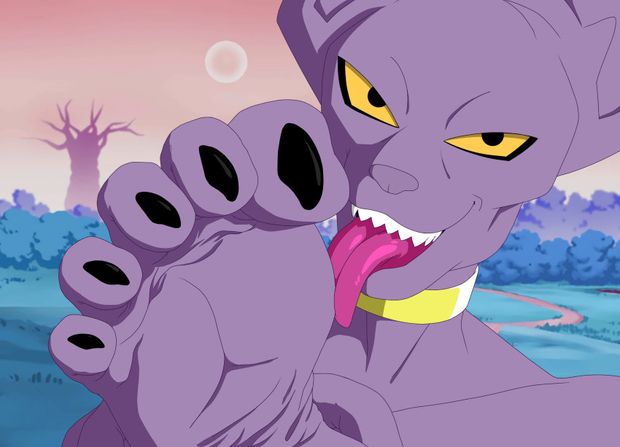 Beerus licking his feet