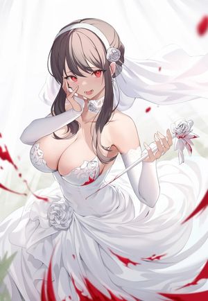 Hentai babe in wedding dress