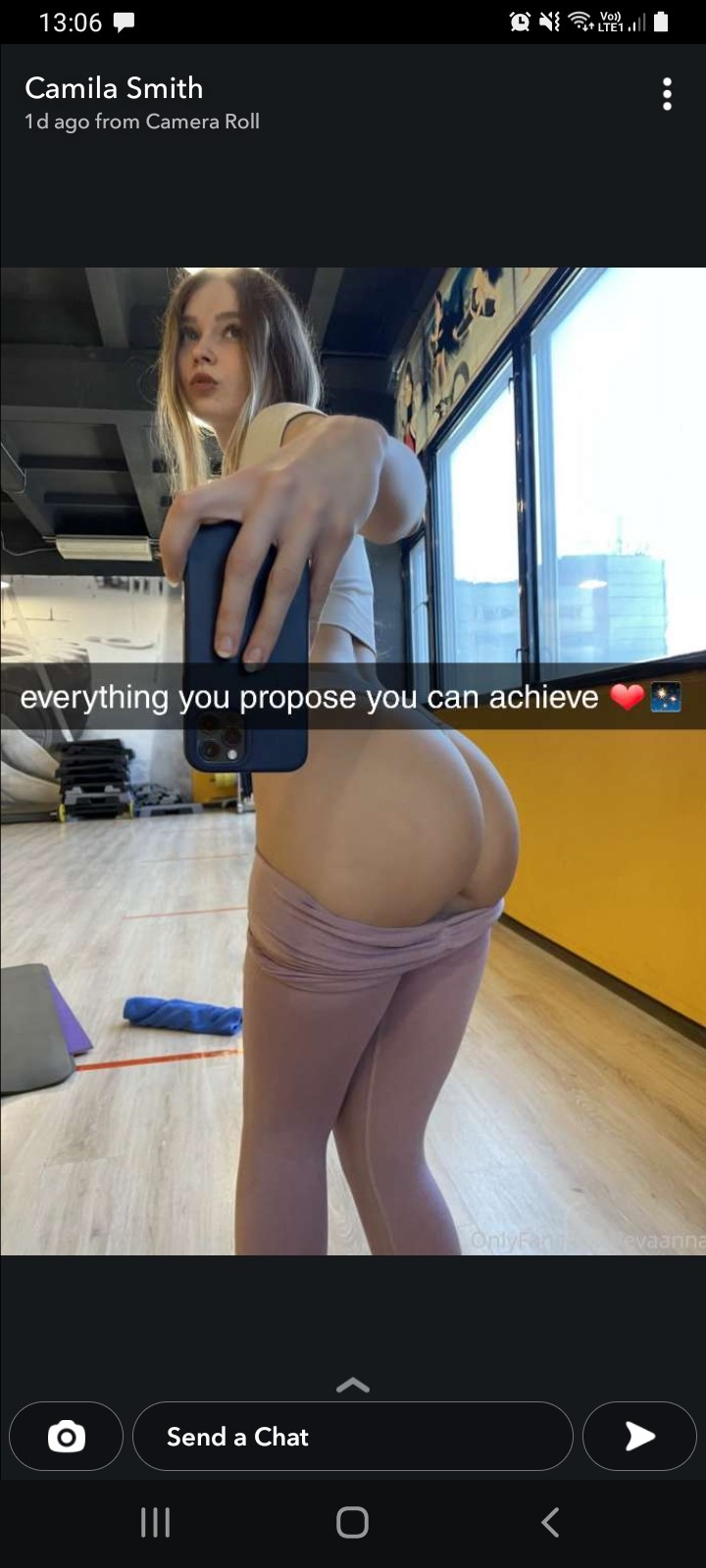 She works out and shows the progress :) camilasmith05
