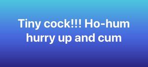 Small cocks need not apply