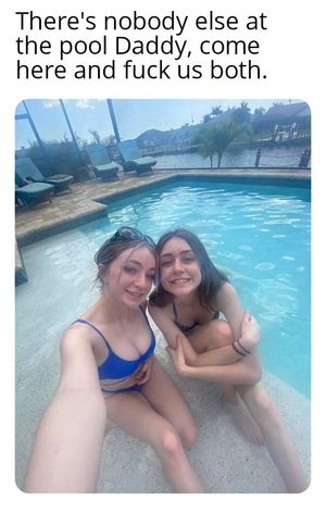 Gracie wants Daddy in pool