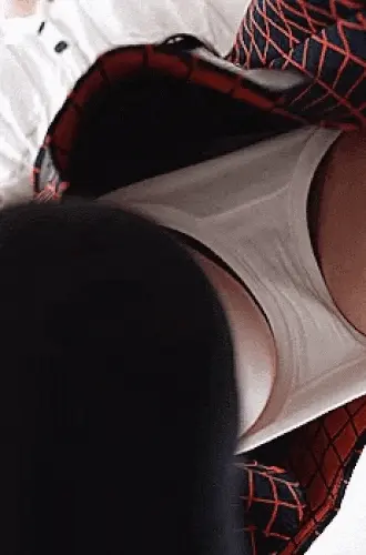 Upskirt plaid skirt
