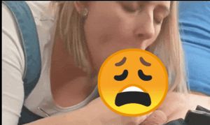Blonde Milf getting her mouth pumped