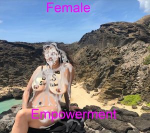 Mariela Garcia is full of female empowerment by having a massive bukkake by the beach