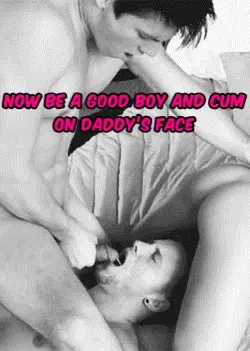 When my son is done fucking me I make him finish on his pathetic fathers face