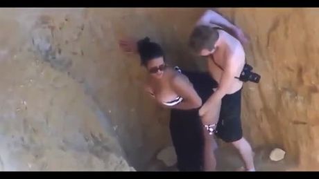 mom with a new lover on the beach