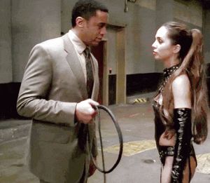 Eliza Dushku from Dollhouse episode - very hot black dominatrix