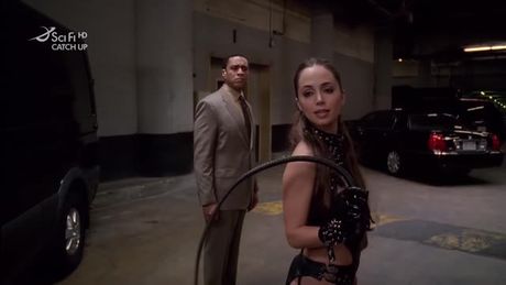 Eliza Dushku Dollhouse hot black dominatrix walk
