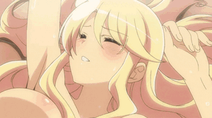 Sticking her face in between her tits