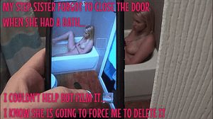 Filming step sister in the bath