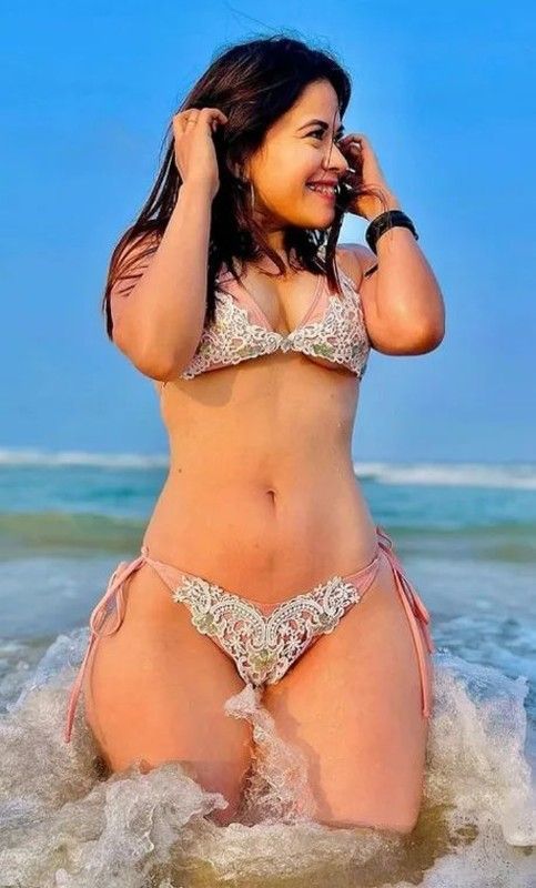 Beautiful latina woman in bikini