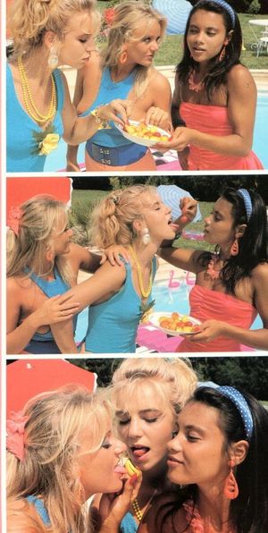 Vietnamese Teen Tigress Gigi in Erotic Fruit Love w. 2 Western Blond Teens