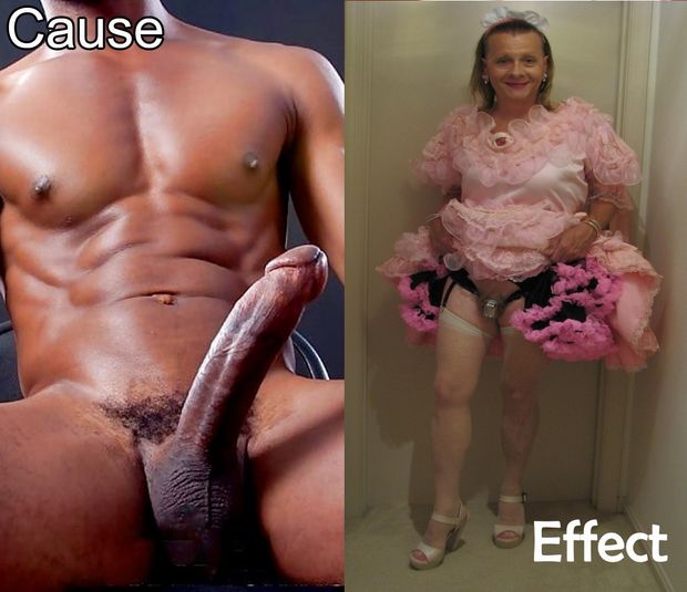 BBC causes white sissy chastity