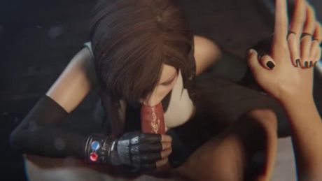 Tifa messy blowjob, deepthroat and anal.