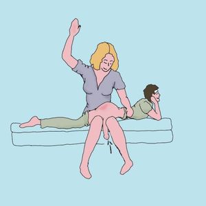 He's so lucky... my sitter just spanks my ass and i always have a boner when she spanks us..