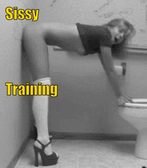 Sissy fucking a wall mounted dildo