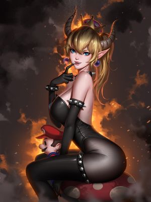 Bowsette posing.