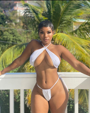 Kyylareneee in a White bikini