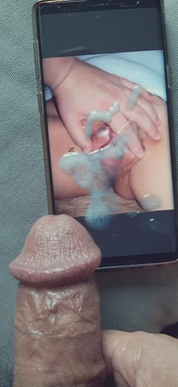 stranger man masturbates with a picture of my wife's pussy. I'm excited about this.