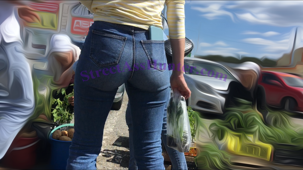 Great ass milf in tight jeans