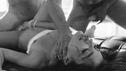 wife and husband take a guy they met at the party to have sex at home.