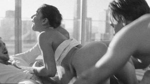 wife and husband take a guy they met at the party to have sex at home.