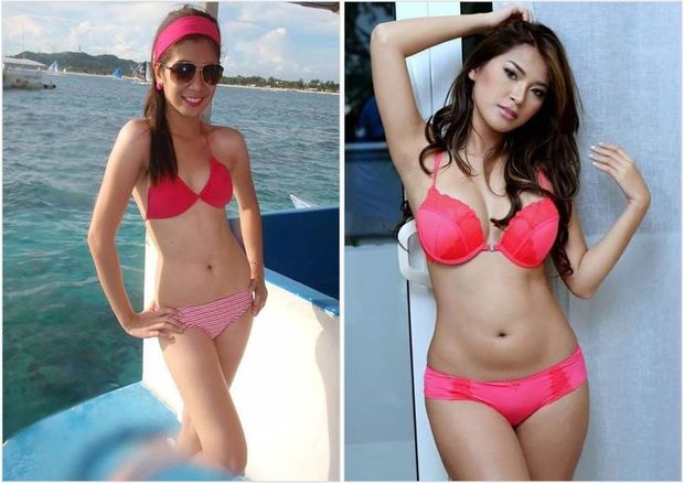 Sensual Asian Hotties Wearing Red Bikinis