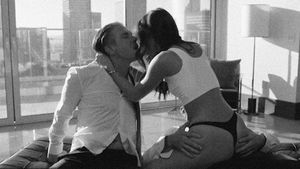 wife and husband take a guy they met at the party to have sex at home.