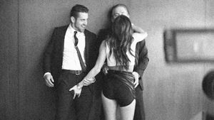 wife and husband take a guy they met at the party to have sex at home.