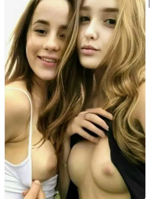 2 tiny teen tits reveal