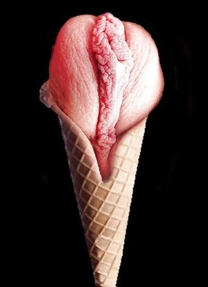 Pink-pussy flavored sugar-cone