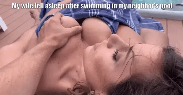 Our neighbor lets my wife use his pool anytime she wants.