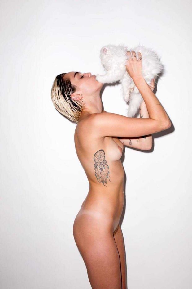 Miley Cyrus With Kitty