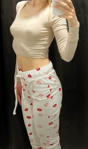 new pajamas, how do you like it? it perfectly emphasizes the tits and exposes the nipples