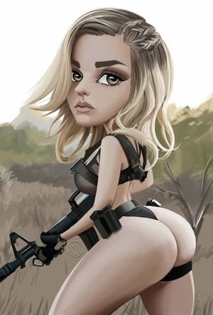 Sexy blonde caricature