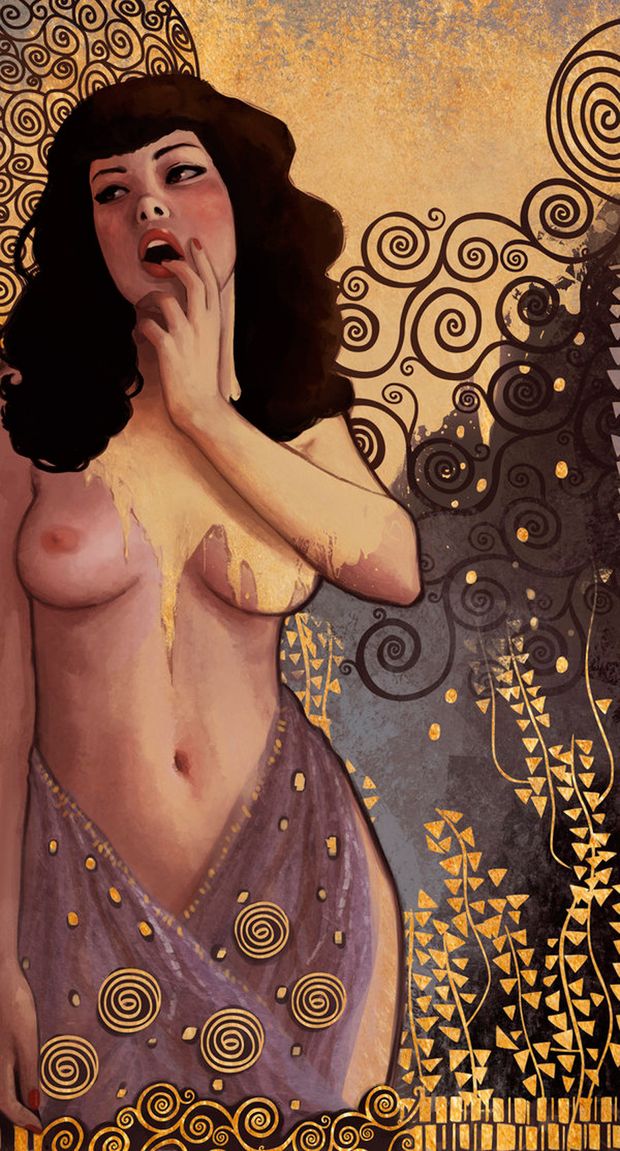Hot brunette under Klee influence