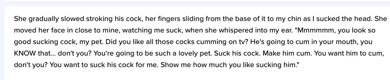 As mistress commands