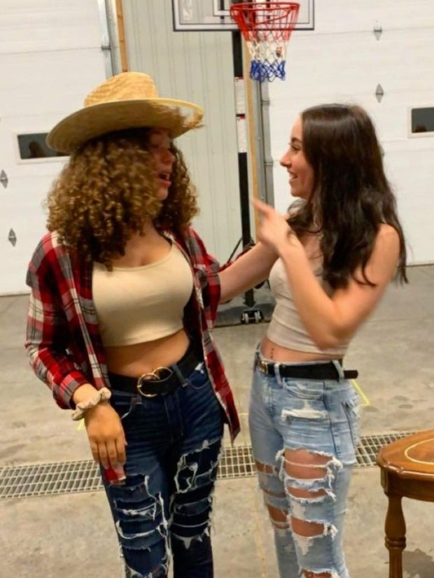 Faith & Kaitlin Faith big boobs in cowboy hat