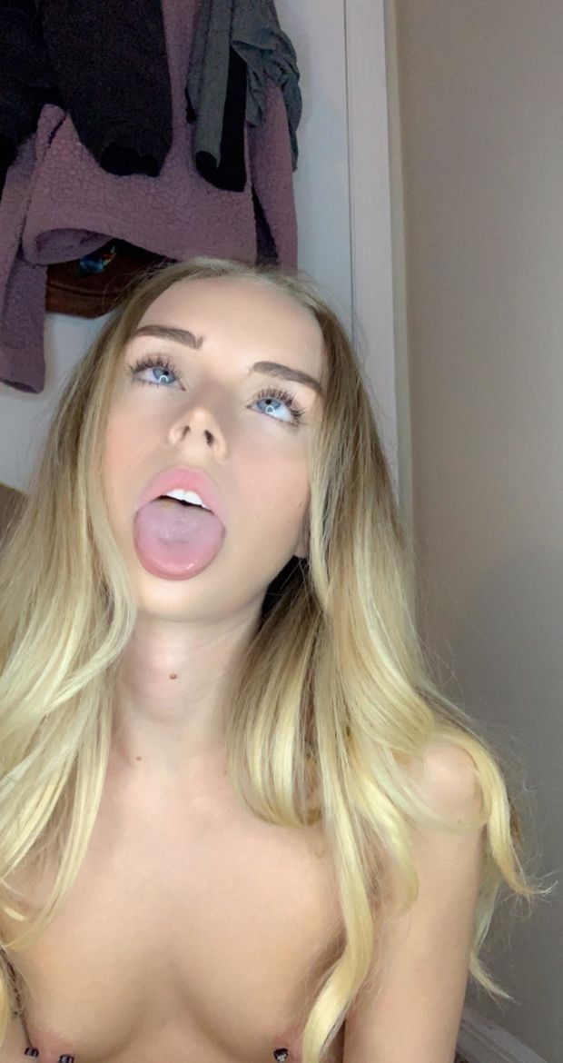 Cute blonde teen waiting to taste your load